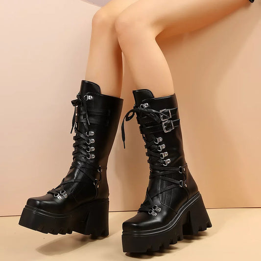 Women's Lace-Up Platform Boots