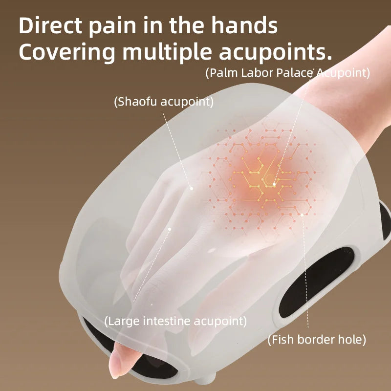 Hand Massage Device Wrist Tendon Sheath Heating Airbag Pressure Vibration Finger Joint Acupoints Kneading Beauty Hand Device
