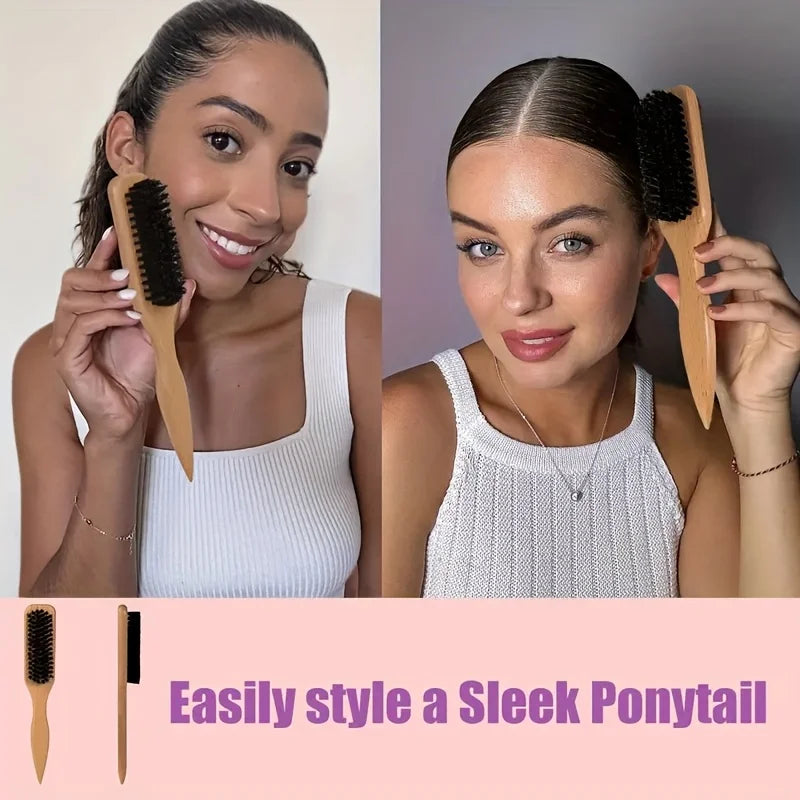 Hair Brushes - Bamboo Handle, Durable & Soft Bristles for Styling, Detangling, and Grooming, Gentle on Wet Hair, Perfect for All