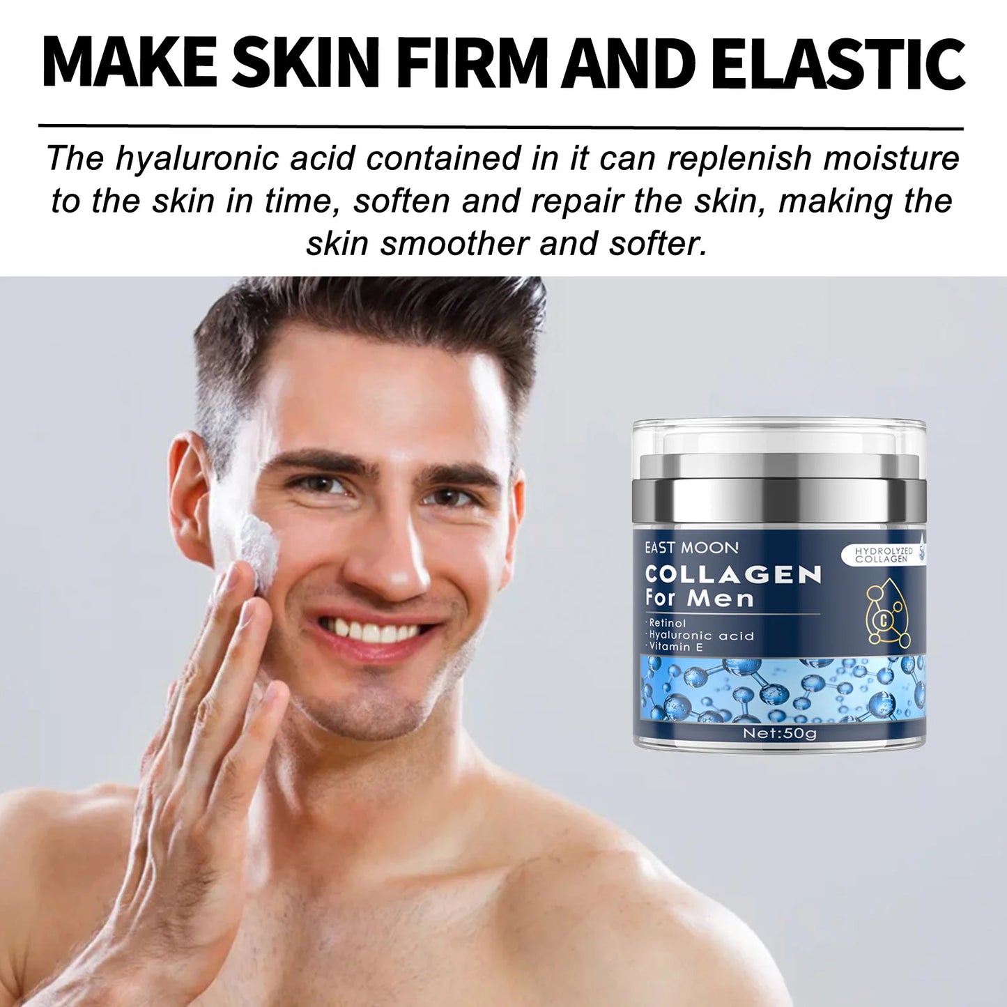 Men's Retinol Collagen Face Cream Hydrating Lifting Firming Fade Fine Lines Brighten Skin Tightening Anti-Wrinkle Men Skin Care