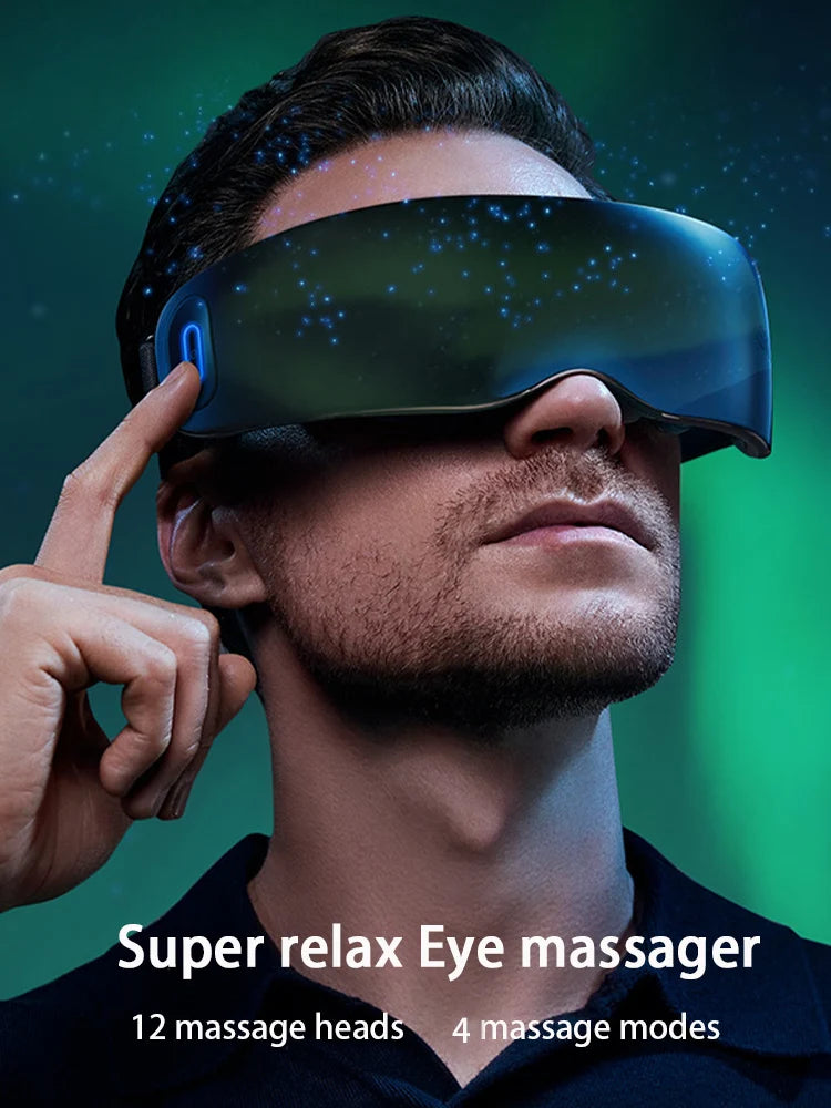 New Eye Massage Device Vibration Eye Massage Instrument Acupressure Eye Massager With 12 Massage Heads Super Relax